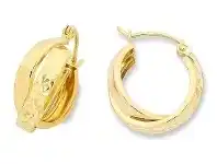 Bevilles Jewellery 9ct Yellow Gold Silver Infused Earrings offer