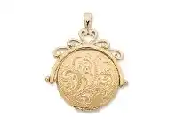 Bevilles Jewellery 9ct Yellow Gold Silver Filled Spinning Locket offer