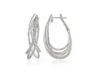 Bevilles Jewellery 9ct White Gold 0.5ct Diamond Multi Cross Fancy Earrings offer