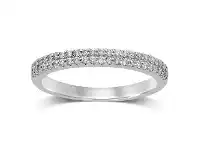 Bevilles Jewellery Double Row Ring with 1/4ct of Diamonds in 9ct White Gold - N offer