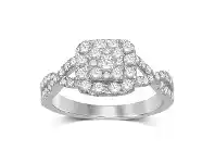 Bevilles Jewellery 9ct White Gold 0.75ct Diamond Ring - L offer