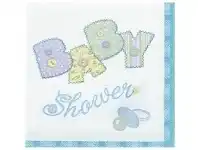 The Party People Shop Serviettes - Luncheon, Blue Stitching 16 pk offer