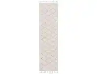 LivingStyles Saffron Amira Fringed Shag Runner Rug, 80x400cm, Pink offer