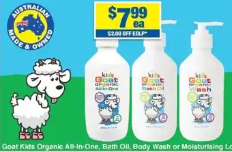 My Chemist Goat Kids Organic All-in-One, Bath Oil, Body Wash 300ml offer