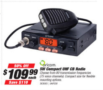 SuperCheap Auto Oricom 5W Compact UHF CB Radio offer