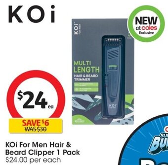 Coles KOI For Men Hair & Beard Clipper 1 Pack offer