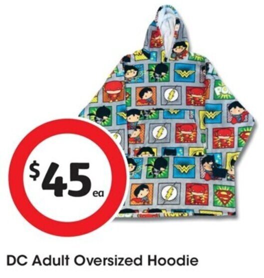 DC Adult Oversized Hoodie offer at Coles
