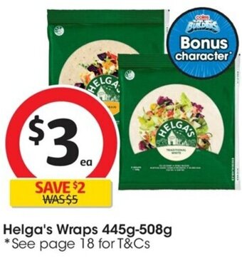 Coles Helga's Wraps 445g-508g offer