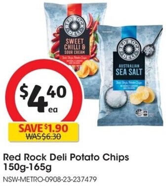 Coles Red Rock Deli Potato Chips 150g-165g offer