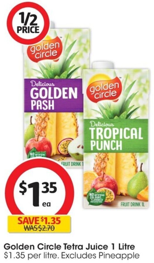 Golden Circle Tetra Juice 1 Litre offer at Coles