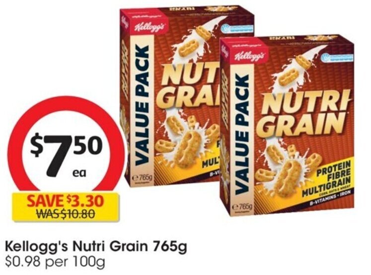 Kellogg's Nutri Grain 765g offer at Coles