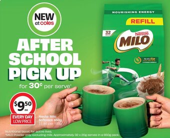 Coles Nestlé Milo Softpack 650g offer
