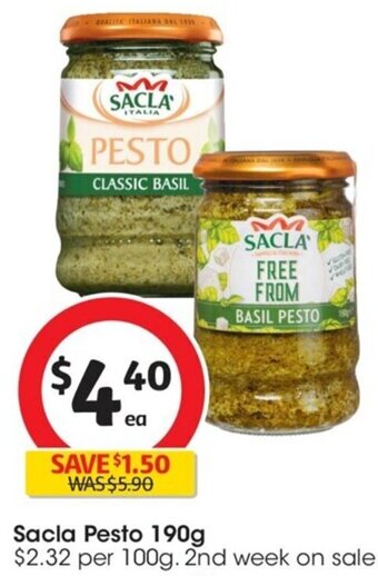 Coles Sacla Pesto 190g offer