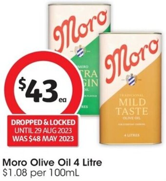 Coles Moro Olive Oil 4 Litre offer