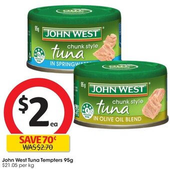 Coles John West Tuna Tempters 95g offer