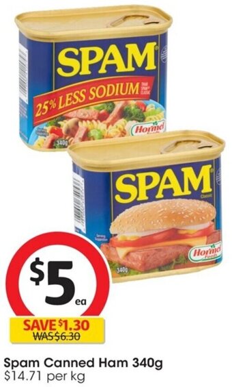 Coles Spam Canned Ham 340g offer