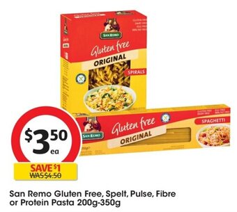 Coles San Remo Gluten Free, Spelt, Pulse, Fibre or Protein Pasta 200g-350g offer