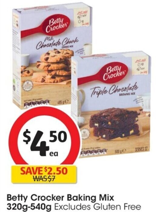 Betty Crocker Baking Mix 320g540g offer at Coles
