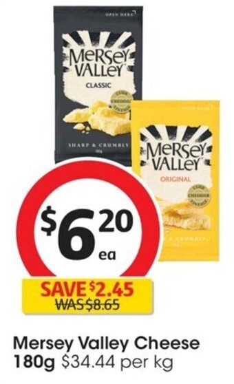 Coles Mersey Valley Cheese 180g offer