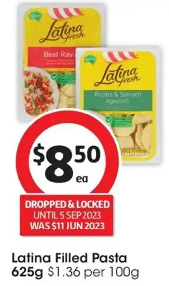 Coles Latina Filled Pasta Latina Filled Pasta 625g $1.36 per 100g offer