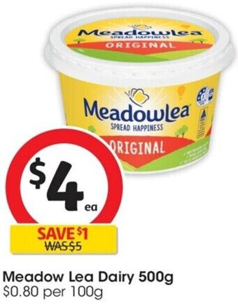 Coles Meadow Lea Dairy 500g offer