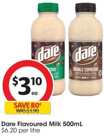Coles Dare Flavoured Milk 500mL offer
