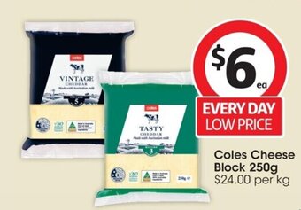Coles Coles Cheese Block 250g offer