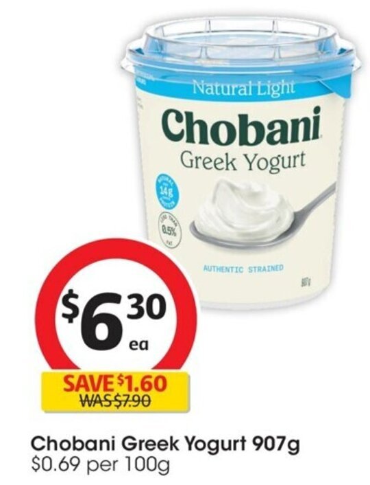 Chobani Greek Yogurt 907g offer at Coles