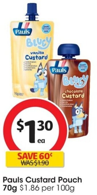 Coles Pauls Custard Pouch 70g offer