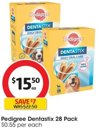 Coles Pedigree Dentastix 28 Pack offer