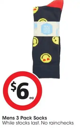 Coles Mens 3 Pack Socks offer