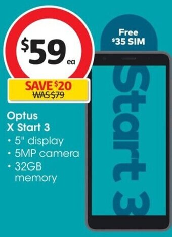 Coles Optus X Start 3 offer