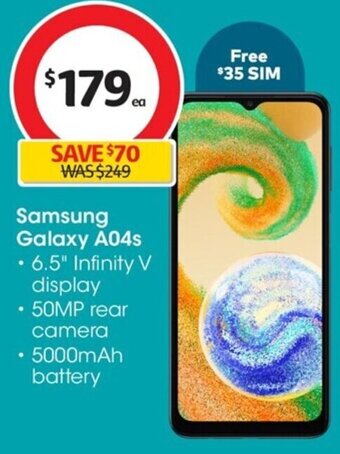 Coles Samsung Galaxy A04s offer