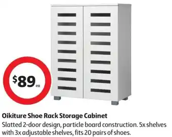 Coles Oikiture Shoe Rack Storage Cabinet offer