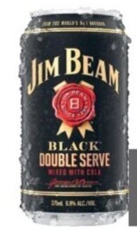 Coles Jim Beam Black Double Serve 6.9% Cans 4x375mL offer
