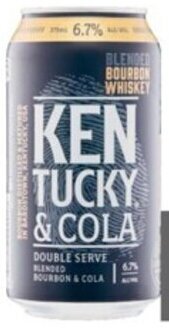 Coles Kentucky Bourbon Double Serve & Cola Cans 10x375mL offer
