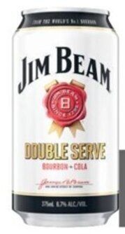 Coles Jim Beam White Double Serve 6.7% Cans 10x375mL offer