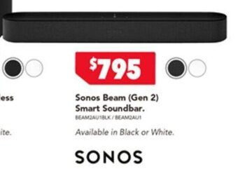 Harvey Norman Sonos Beam (Gen 2) Smart Soundbar. offer