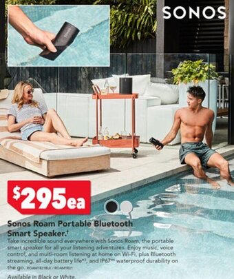 Harvey Norman Sonos Roam Portable Bluetooth Smart Speaker. offer