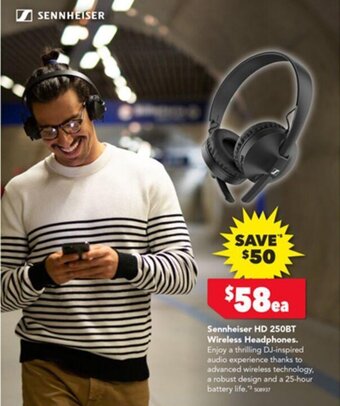 Harvey Norman Sennheiser HD 250BT Wireless Headphones offer