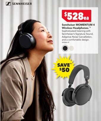 Harvey Norman Sennheiser MOMENTUM 4 Wireless Headphones." offer