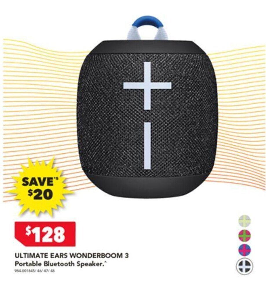 ULTIMATE EARS WONDERBOOM 3 Portable Bluetooth Speaker. offer at Harvey