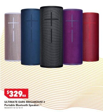Harvey Norman ULTIMATE EARS MEGABOOM 3 Portable Bluetooth Speaker. offer