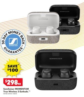 Harvey Norman Sennheiser MOMENTUM True Wireless 3 Earbuds.** offer
