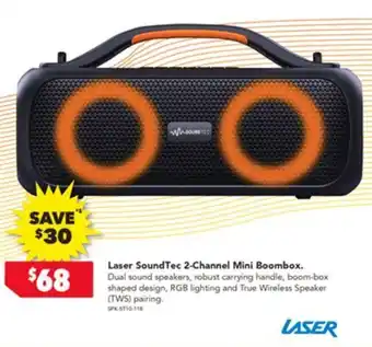 Harvey Norman Laser SoundTec 2-Channel Mini Boombox. offer