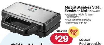 Australia Post Mistral Stainless Steel Sandwich Maker offer