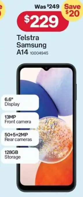 Australia Post Telstra Samsung A14 10004945 offer