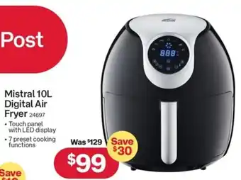 Australia Post Mistral 10L Digital Air Fryer 24697 offer