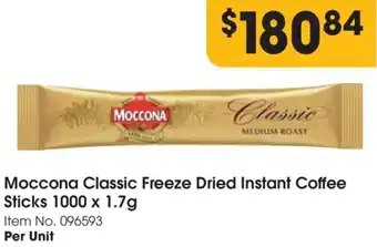 Campbells Wholesale Moccona Classic Freeze Dried Instant Coffee Sticks 1000 x 1.7g offer