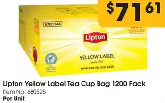 Campbells Wholesale Lipton Yellow Label Tea Cup Bag 1200 Pack offer